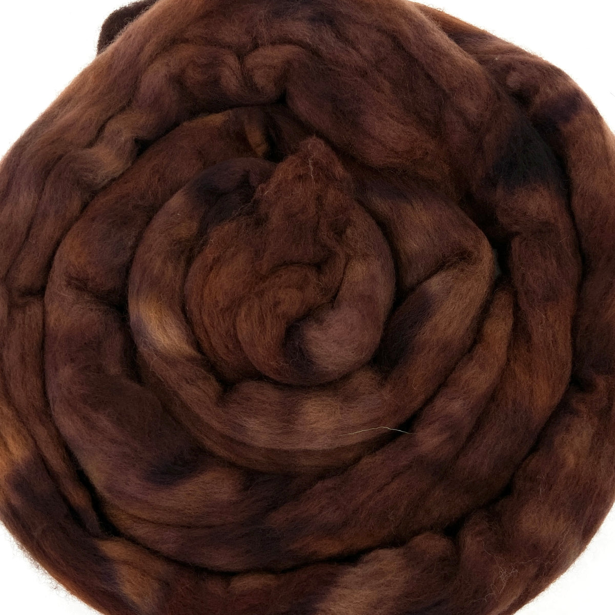 Chestnut - 2 oz hand dyed semisolid wool combed top