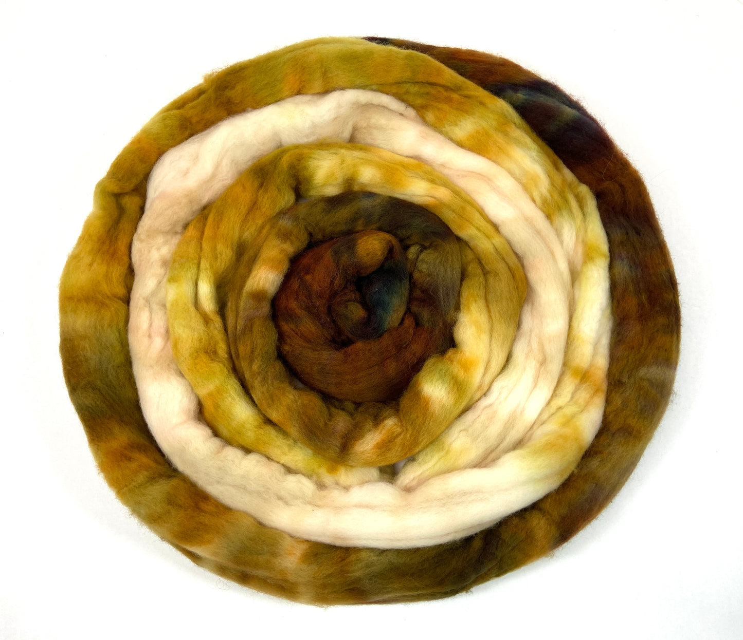Hazel MG - 4 oz hand painted wool combed top, roving, spinning fiber, handspinning, felting, mirrored gradient