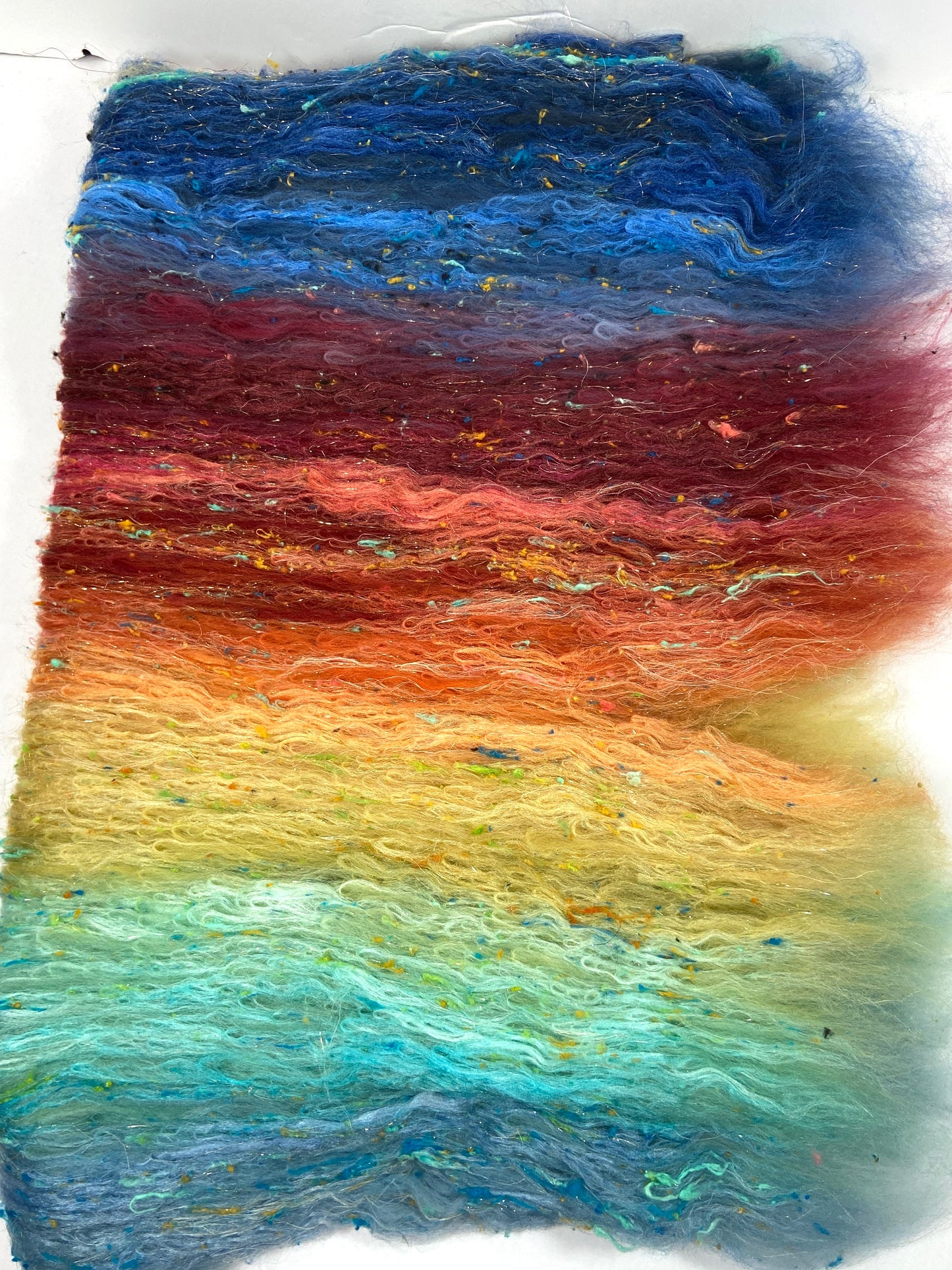 Good Intentions Batt 1012-09 - 2.9 oz Falkland Merino wool, silk, noils, spinning fiber, drumcarded, handspinning, nuno, felting wool