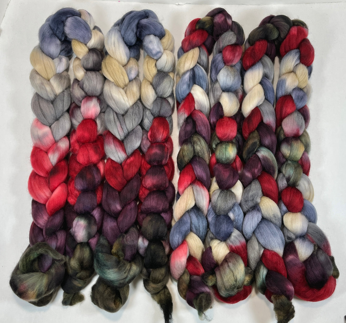 Ghoulish MG - 4 oz hand painted wool combed top, roving, spinning fiber, handspinning, felting