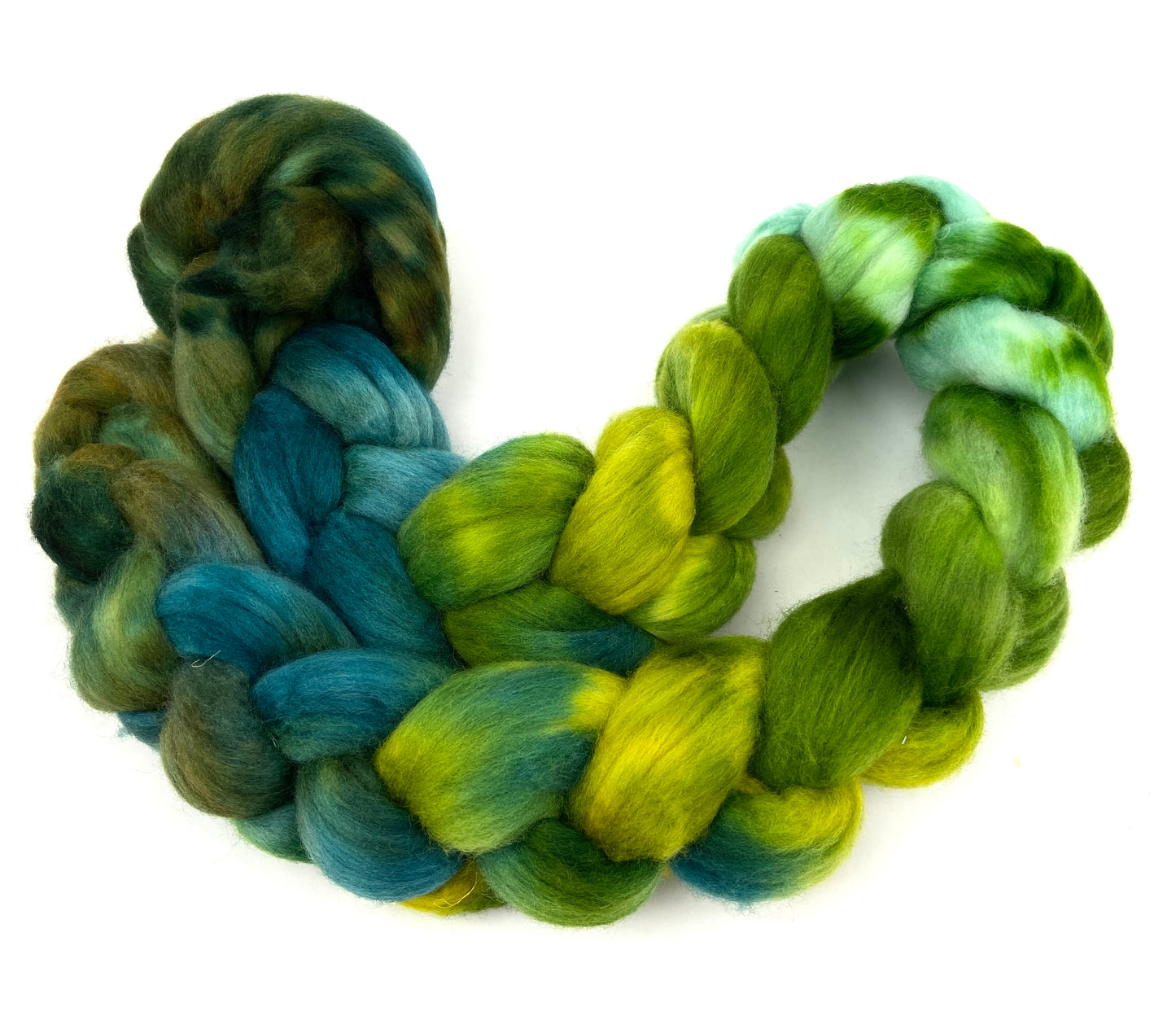 Emerald Isle MG - 4 oz hand painted wool combed top, roving, spinning fiber, handspinning, felting