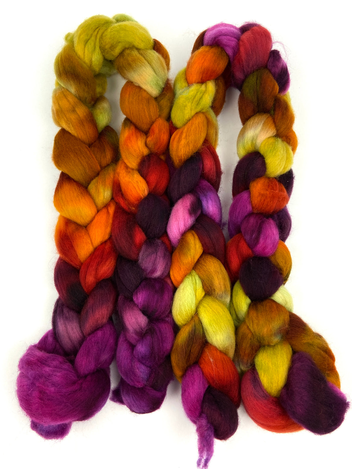Curried Beets MG - 4 oz hand painted wool combed top, roving, spinning fiber, handspinning, felting