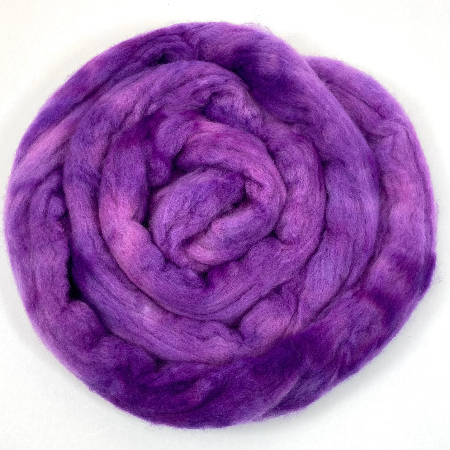 Purple Torch Coral - 2 oz hand dyed semisolid wool combed top