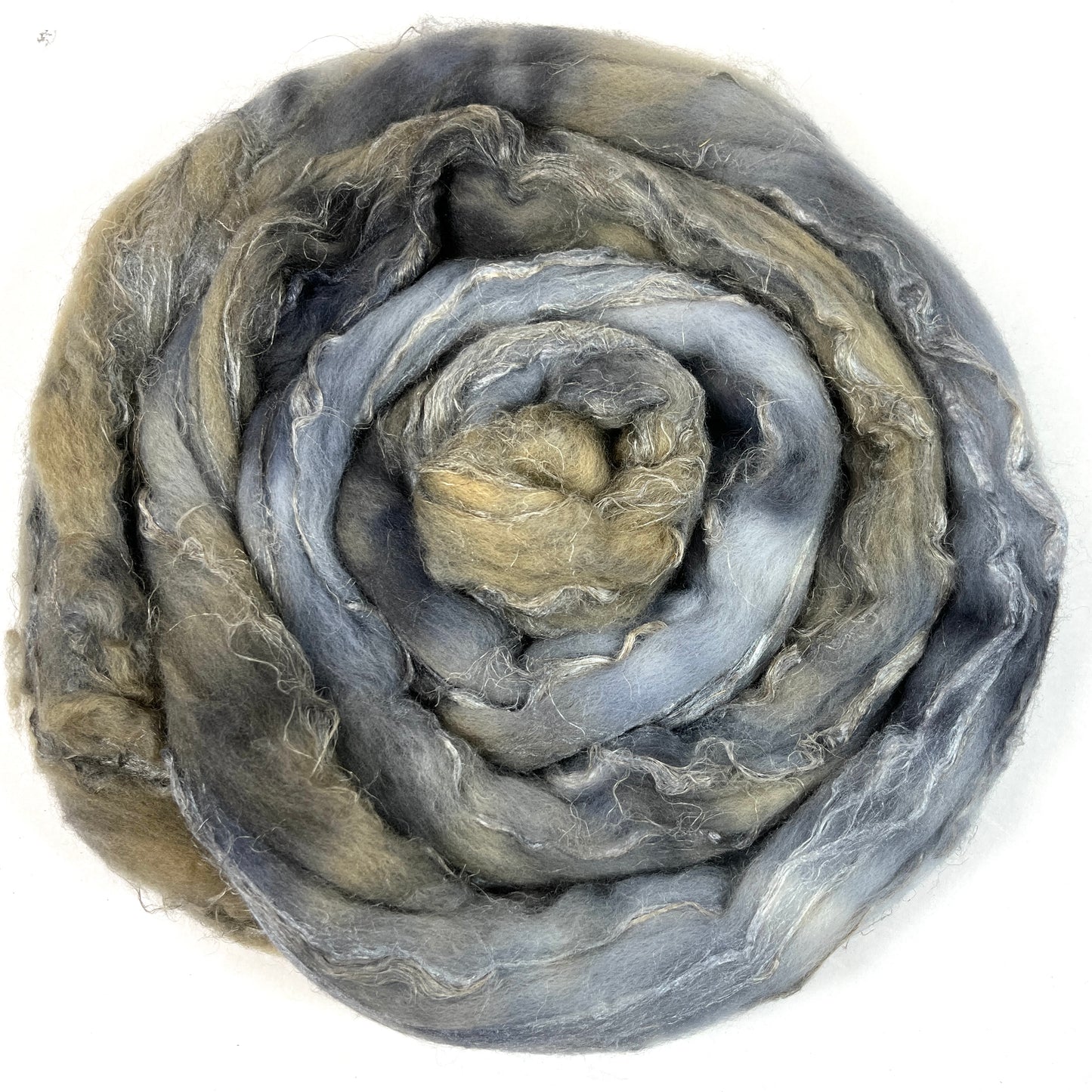 Pebble - 2 oz hand dyed semisolid wool combed top