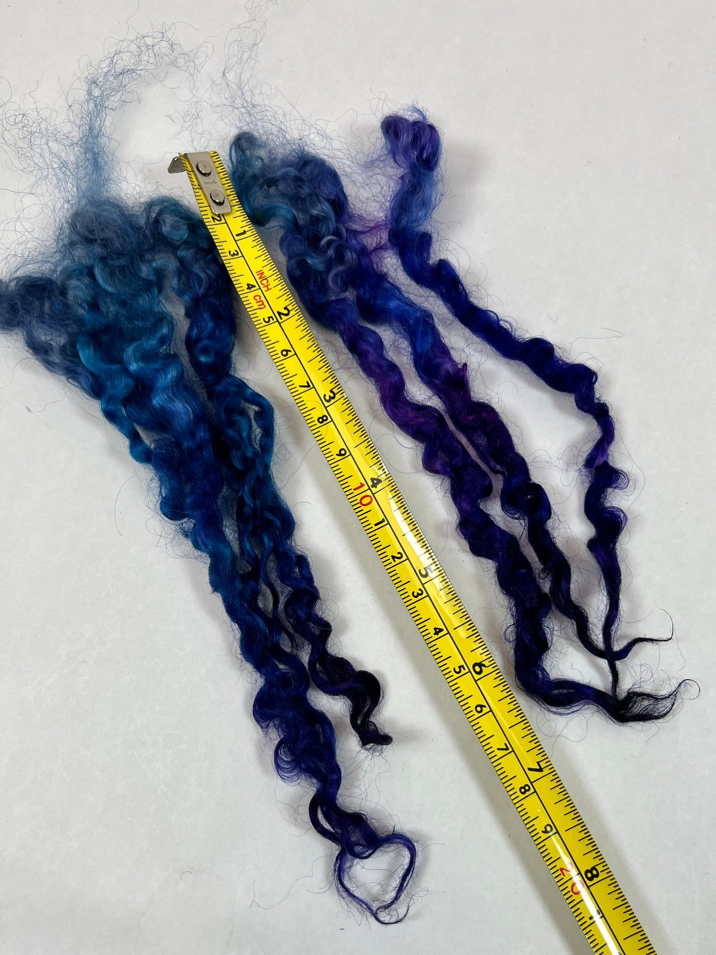 Wensleydale Locks, 1 oz, 6-7 inches long, Midnight Fantastic, super clean, spinning, felting, fiber art, doll hair, nuno, lockspun yarn