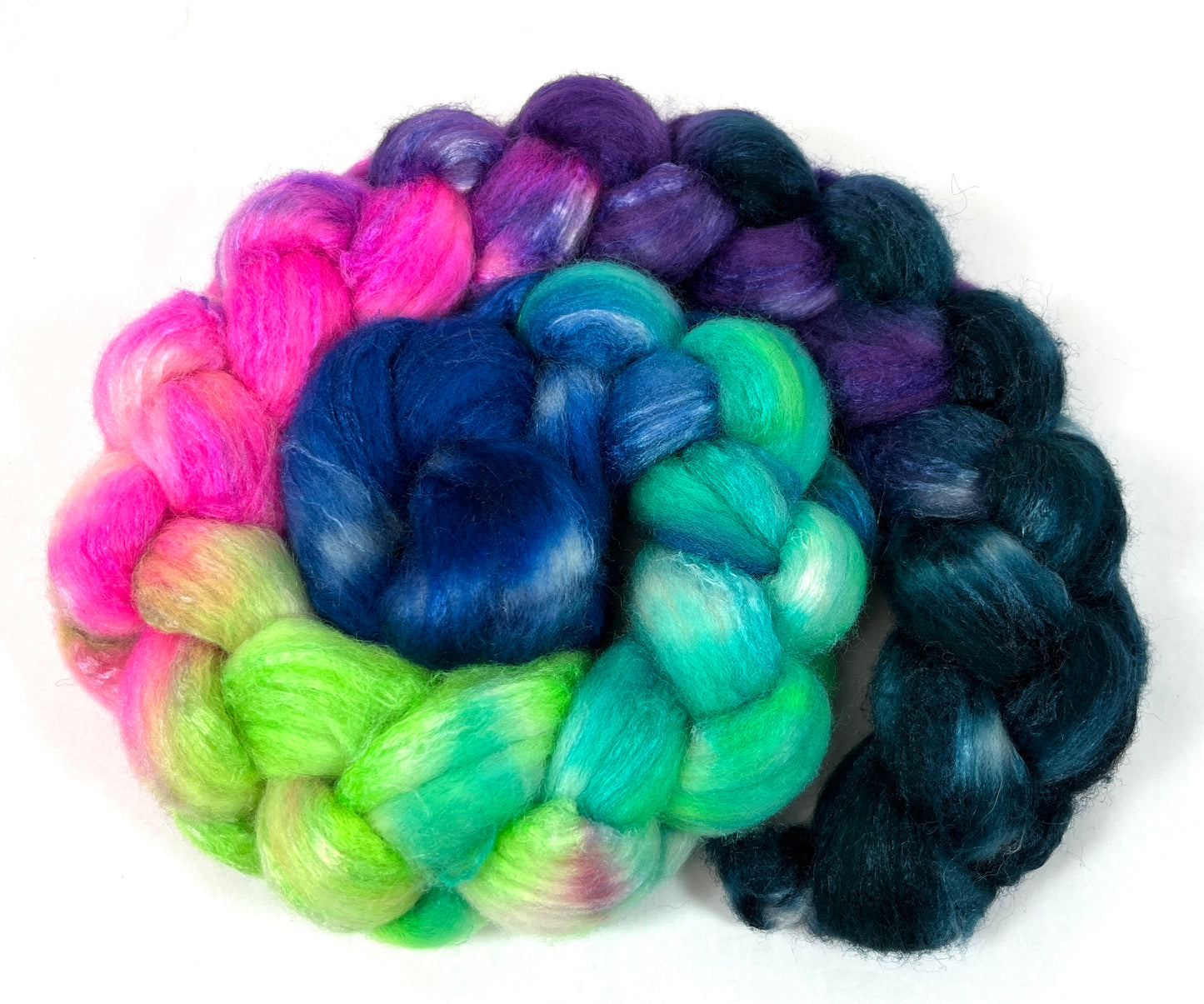 Nemesis Long Gradient - 4 oz BFL/silk combed top, roving, spinning fiber, handspinning, felting, needle felting, weaving supplies