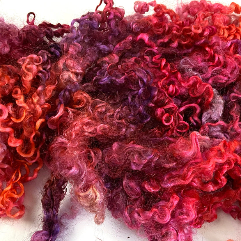 Wensleydale locks 1.7 oz, 6 inches, super clean, spinning, felting, fiber art, doll hair, nuno, art yarn 0410-01