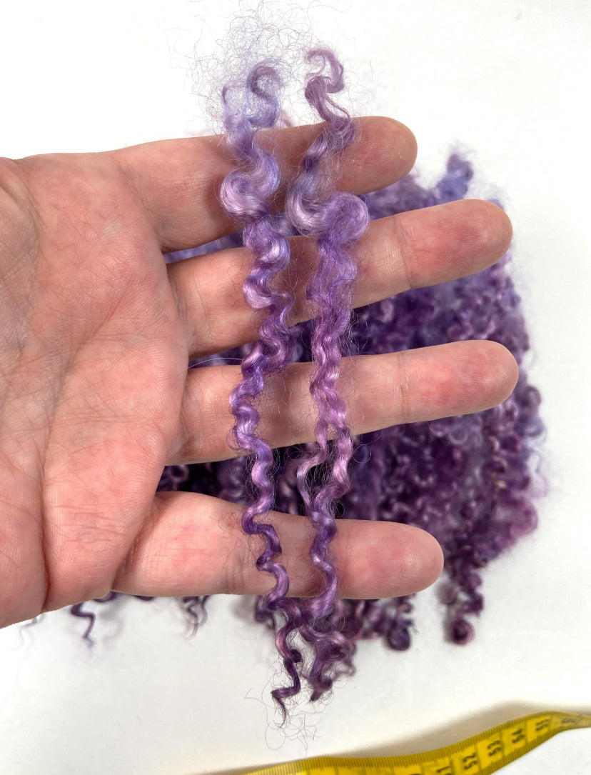 Wensleydale locks, .9 oz, 5-6 inches long, super clean, spinning, long locks, felting, fiber art, doll hair, nuno, lockspun yarn 0720-09