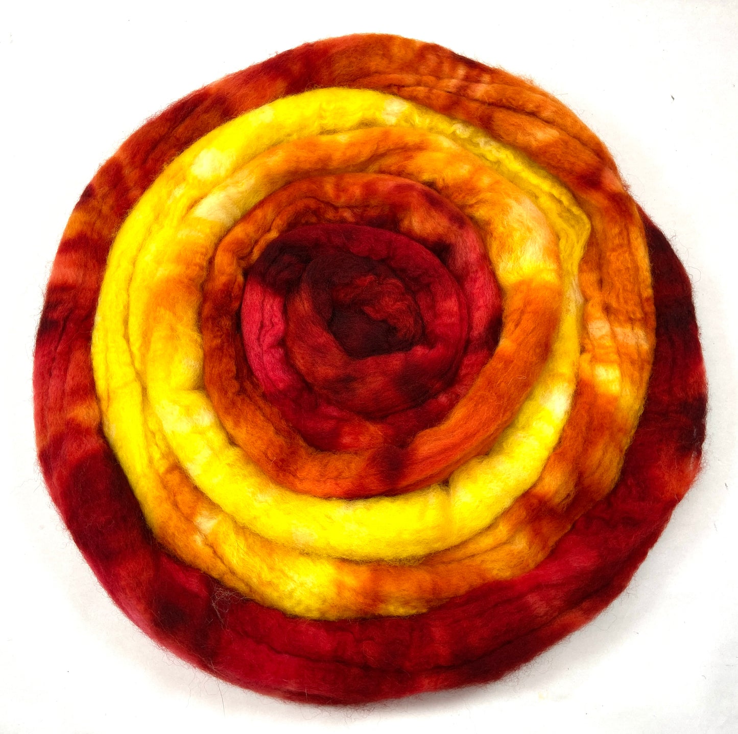 Dragon’s Breath MG - 4 oz hand painted wool combed top, roving, spinning fiber, handspinning, felting