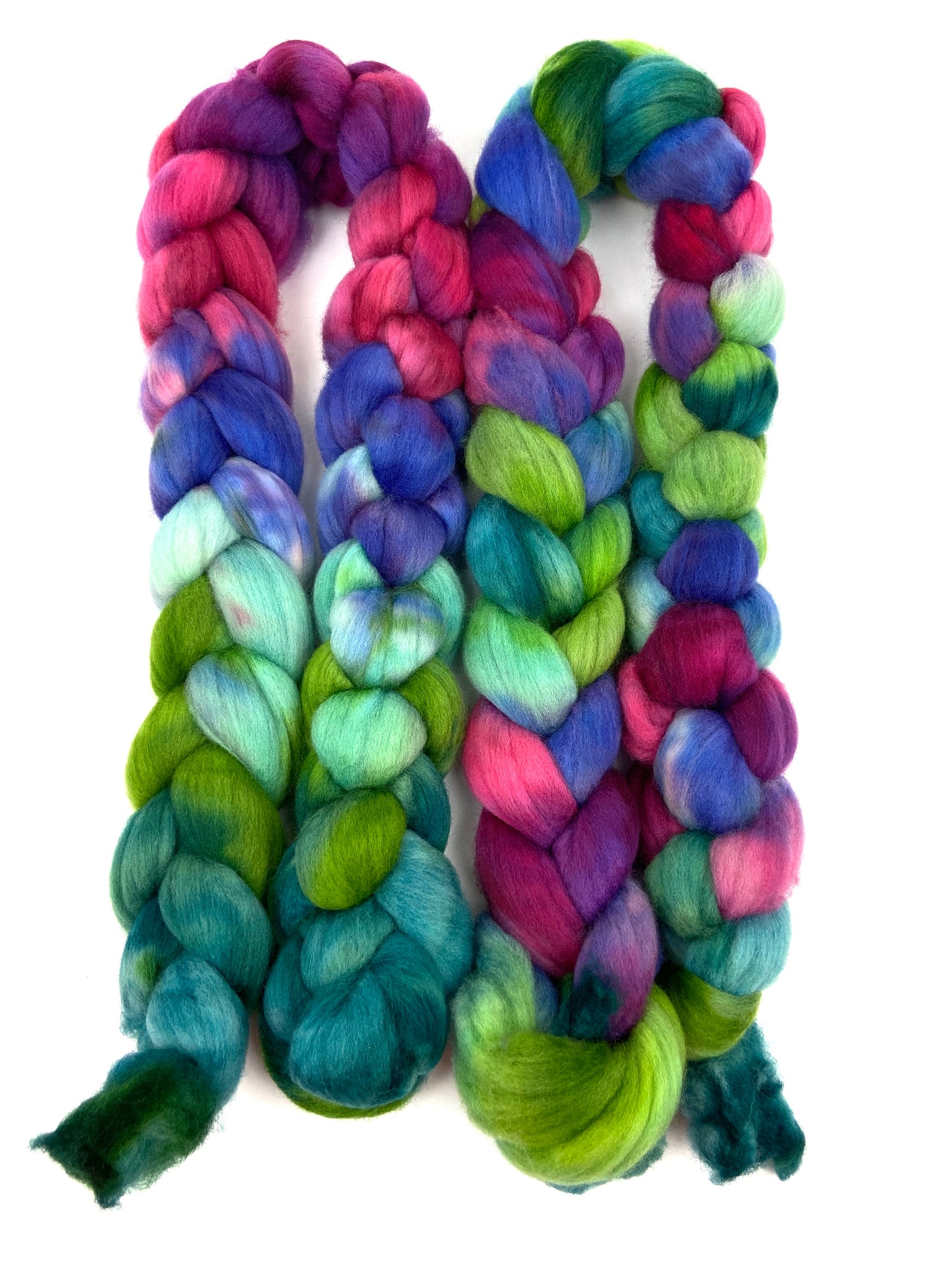 Billie SC - 4 oz hand painted wool combed top, roving, spinning fiber, handspinning, felting