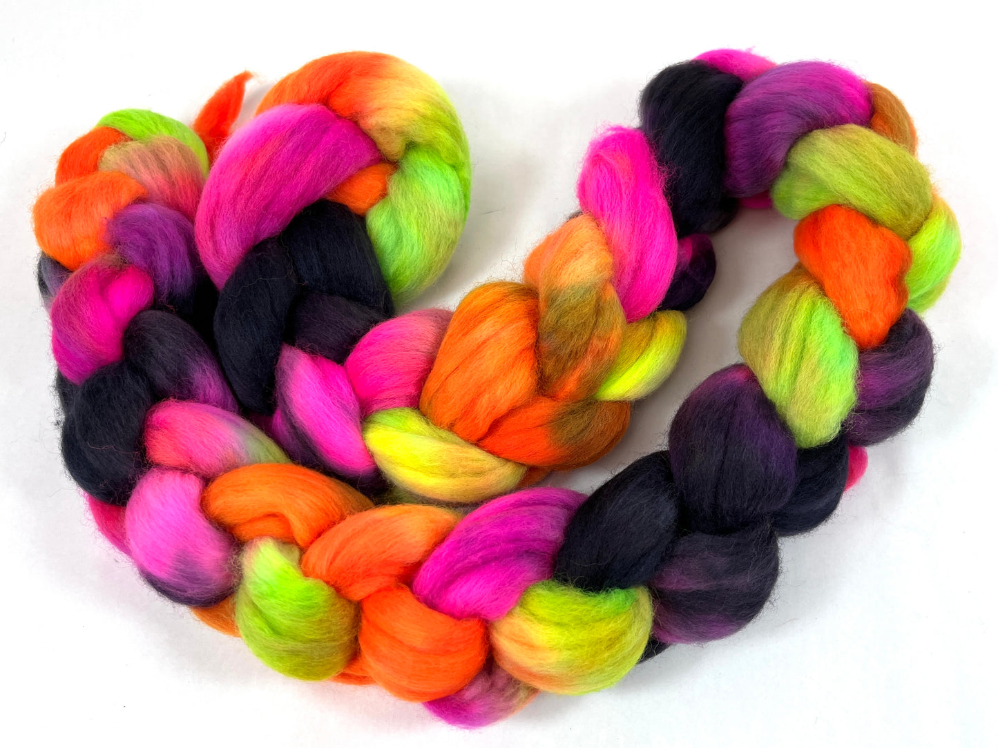 Cacophony SC - 4 oz hand painted wool combed top, roving, spinning fiber, handspinning, felting