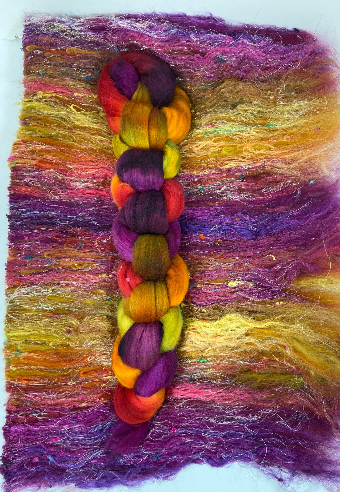 Curried Beets Batt/top Combo 1202-02, 4.1 oz, Targhee wool, silk, bamboo, spinning fiber, felting wool, weaving fiber