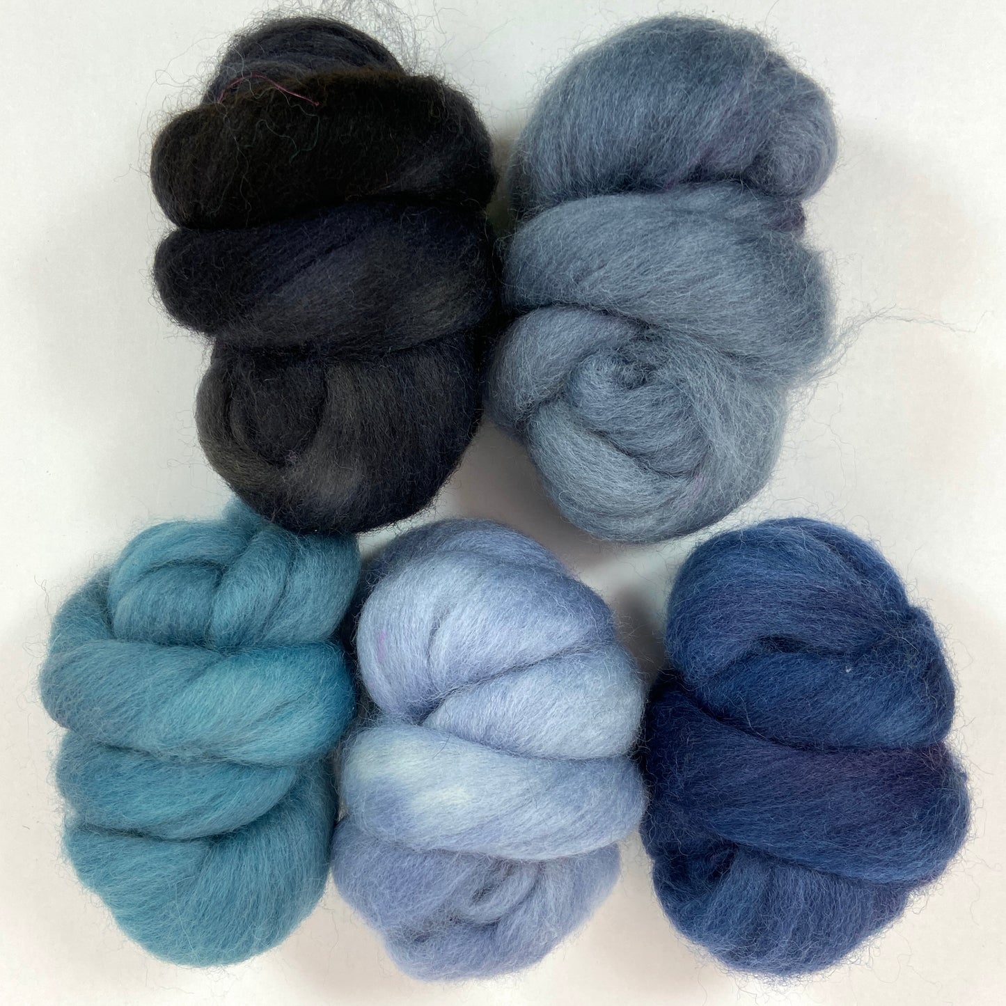 Combo Pack - 5 oz, Corriedale wool combed top, roving, spinning fiber, handspinning, felting, wool, 1123-04