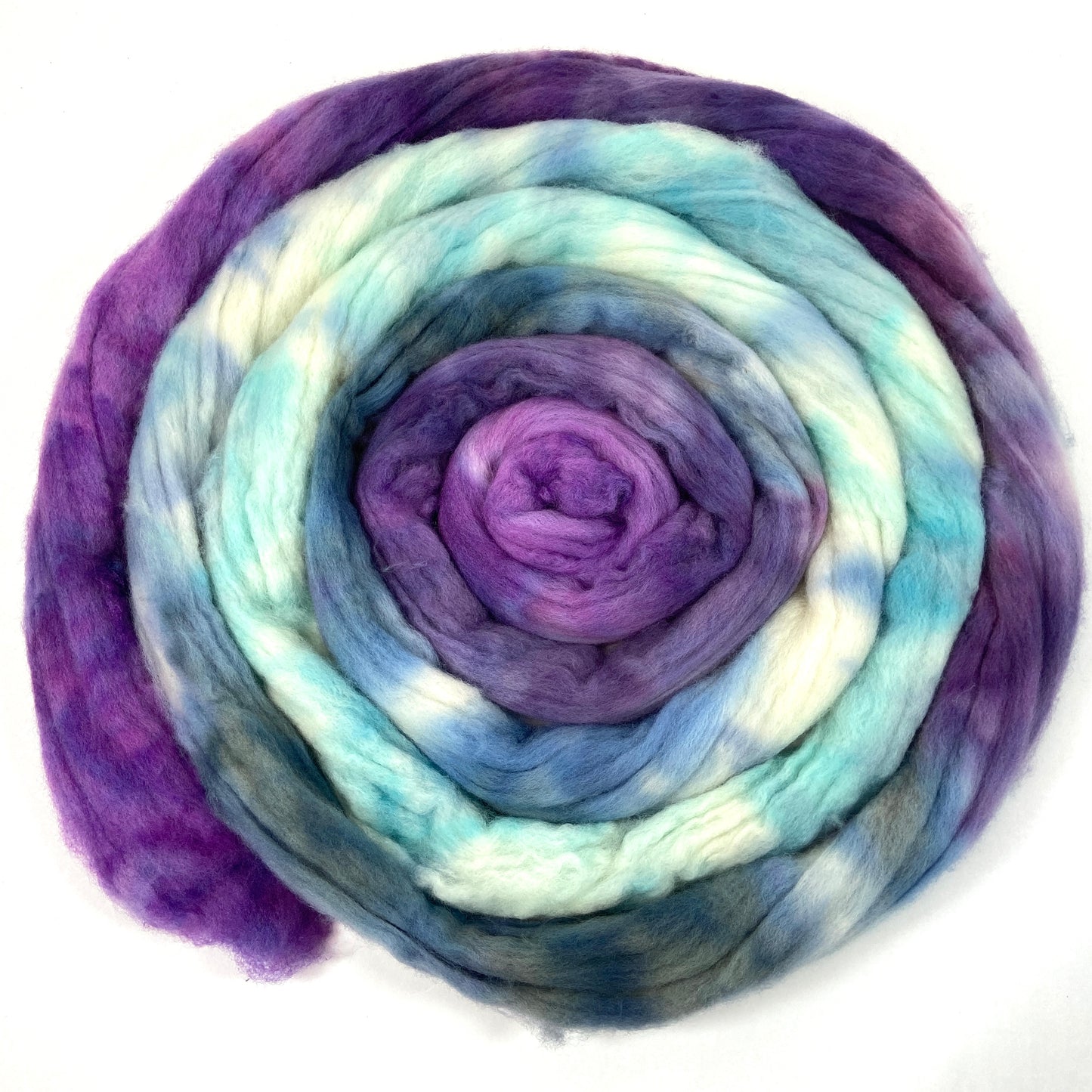 Frostberry MG - 4 oz hand painted wool combed top, roving, spinning fiber, handspinning, felting