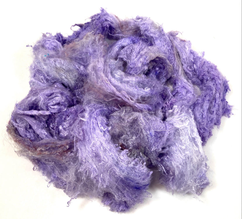 Silk Laps, Thistle, 1014-06, mulberry silk, nuno, wet felting, spinning fiber, art yarn, handspinning, felting fiber, corespinning