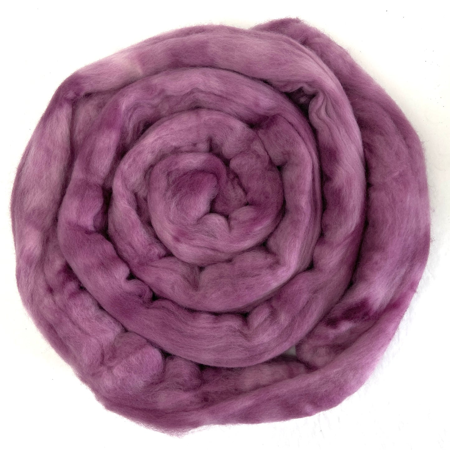 Mauve - 2 oz hand dyed semisolid wool combed top