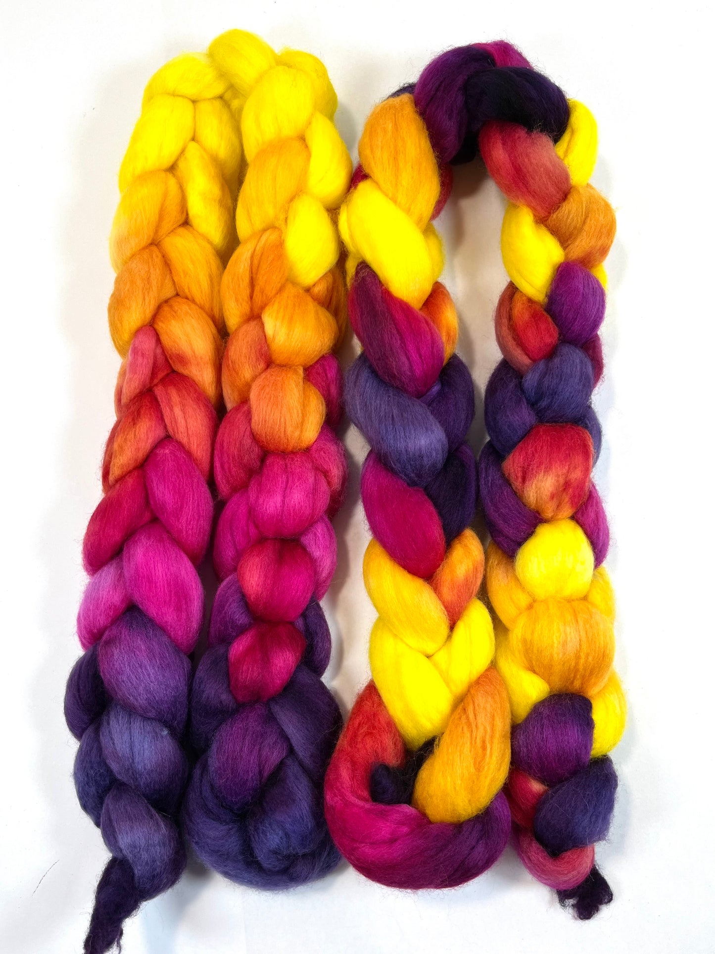 Sassy SC - 4 oz hand painted wool combed top, roving, spinning fiber, handspinning, felting