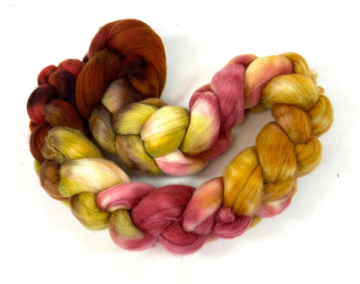 Old Rose MG - 4 oz hand painted wool combed top, roving, spinning fiber, handspinning, felting