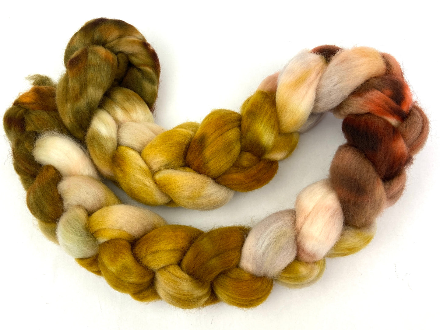 Chicken Of The Woods MG - 4 oz hand painted wool combed top, roving, spinning fiber, handspinning, felting
