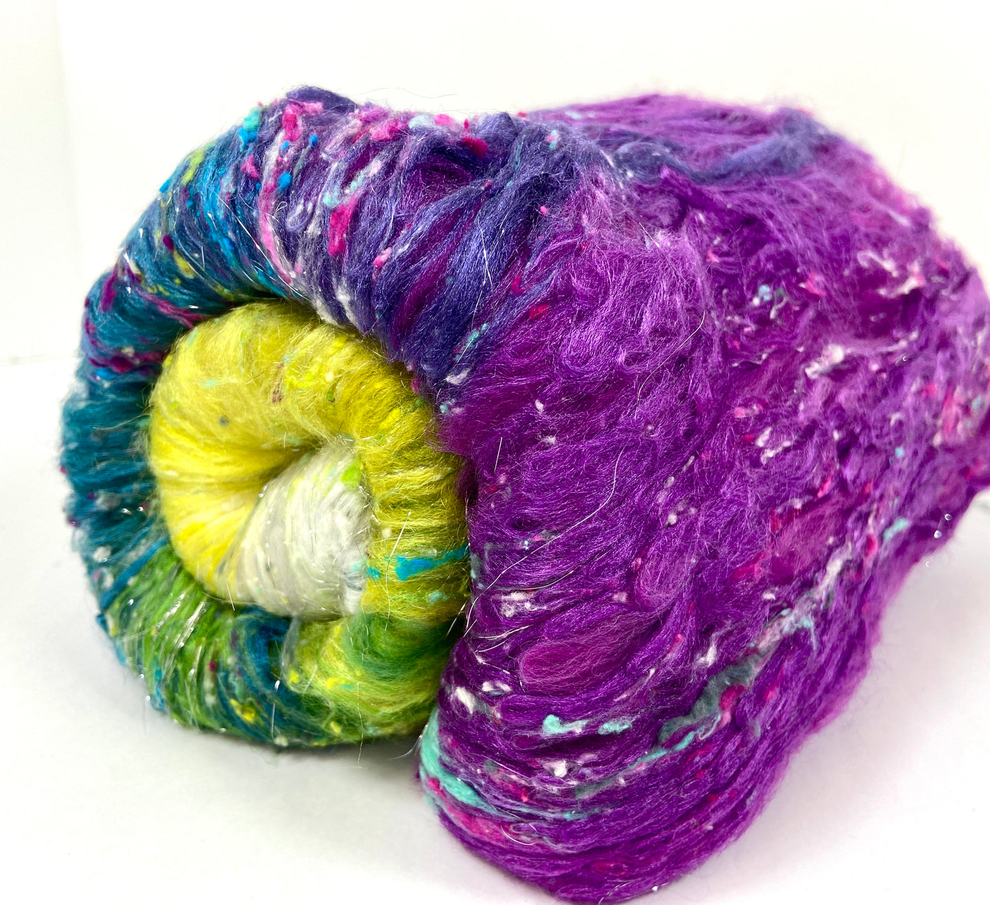 Abandon Batt 0921-05 - 3.1 oz 18.5 micron Merino wool, silk, noils, spinning fiber, handspinning, nuno, felting wool, weaving