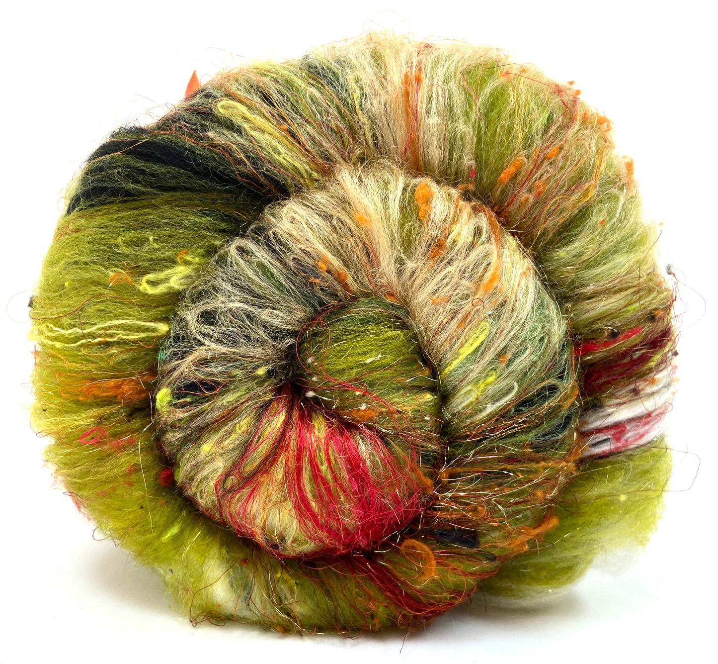 Kitchen Sink Batt 1008-01 - 3.3 oz soft wools, silk, noils, spinning fiber, handspinning, nuno, felting wool, weaving