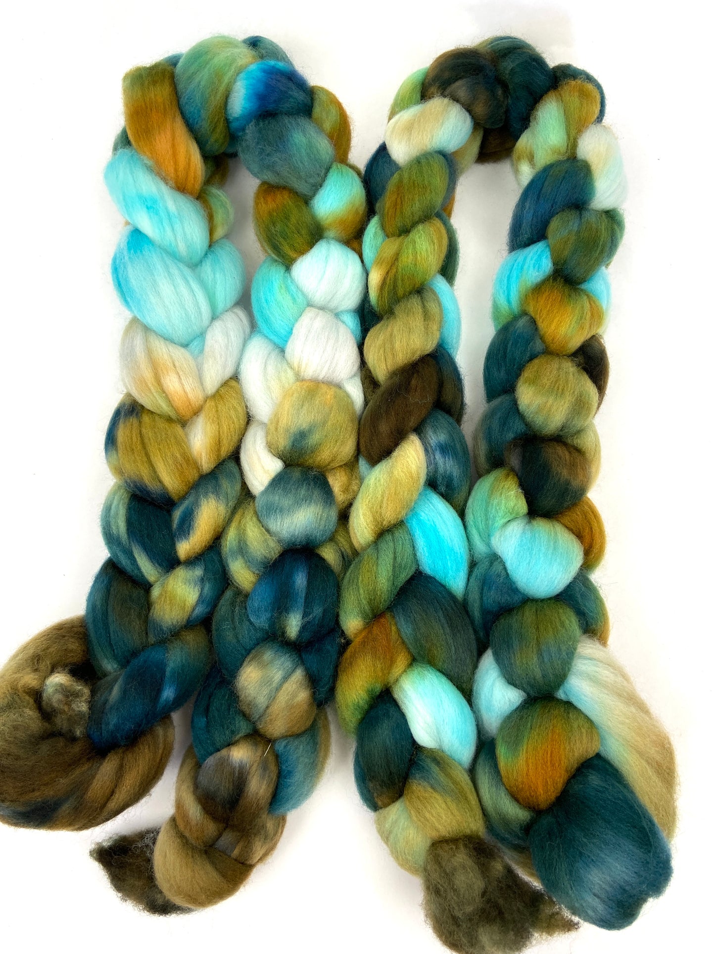 Tide Pool SC - 4 oz hand painted wool combed top, roving, spinning fiber, handspinning, felting