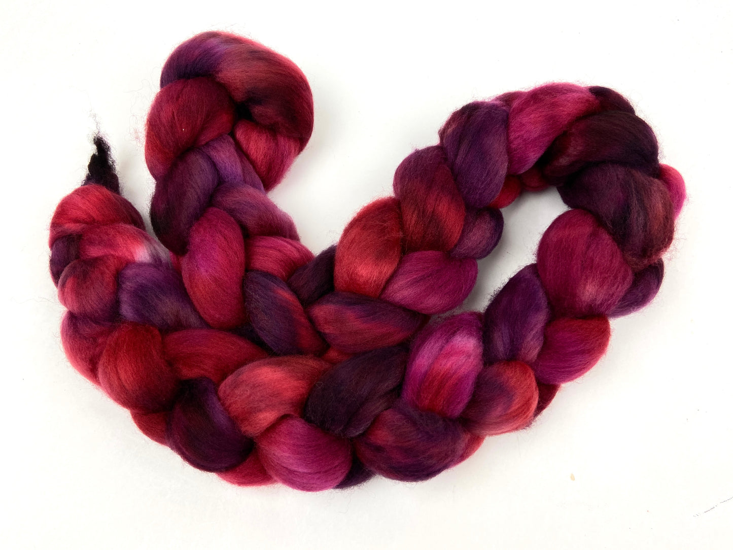 Beets - 4 oz hand painted wool combed top, roving, spinning fiber, handspinning, felting