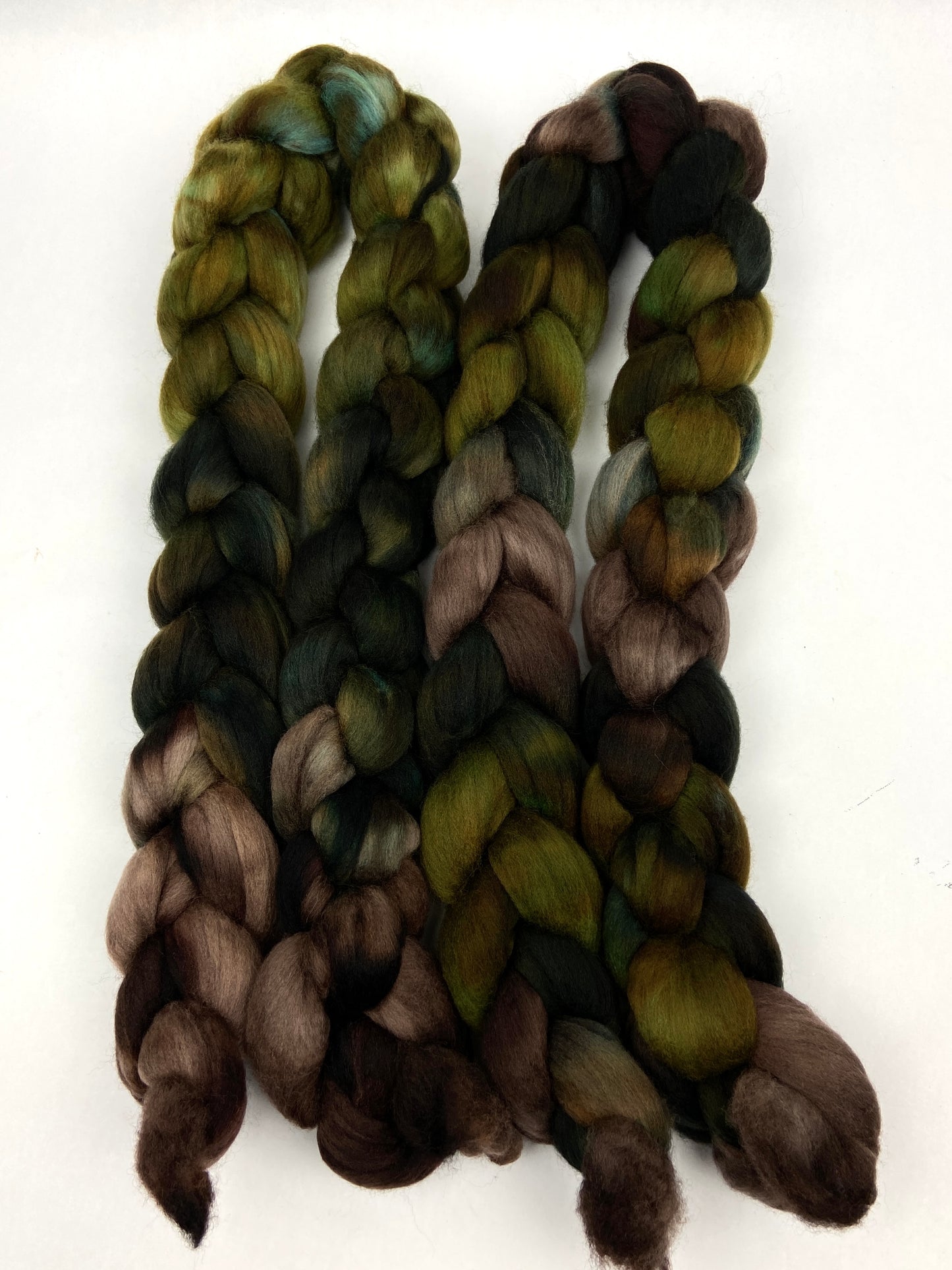Peat Bog SC - 4 oz hand painted wool combed top, roving, spinning fiber, handspinning, felting