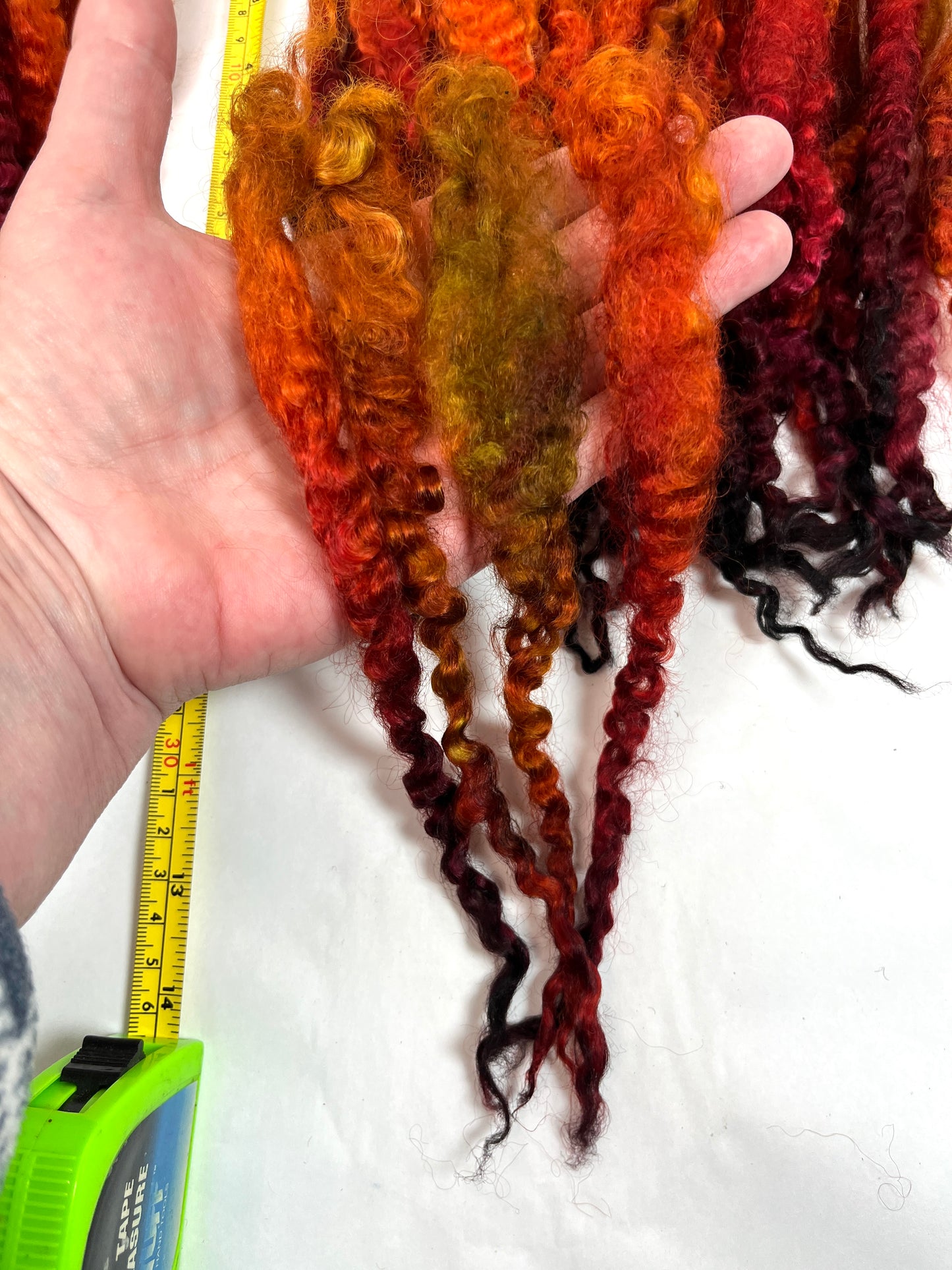 Teeswater LONG locks, Curried Beets, 11-12 inches, separated, super clean, spinning, felting, fiber art, doll hair, wool locks, reroot