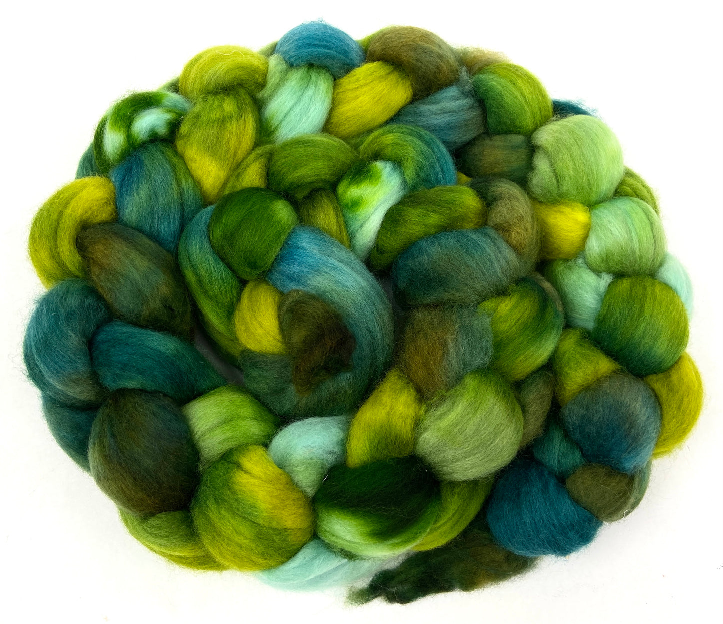 Emerald Isle SC - 4 oz hand painted wool combed top, roving, spinning fiber, handspinning, felting