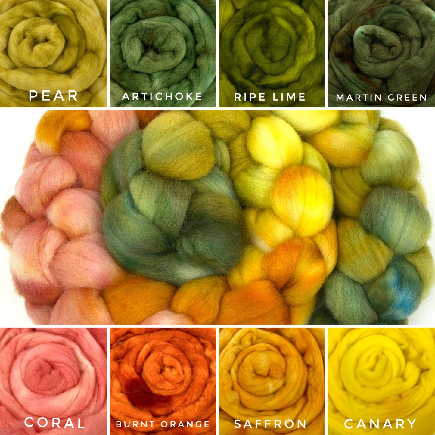 Nasturtiums MG - 4 oz hand painted wool combed top, roving, spinning fiber, handspinning, felting