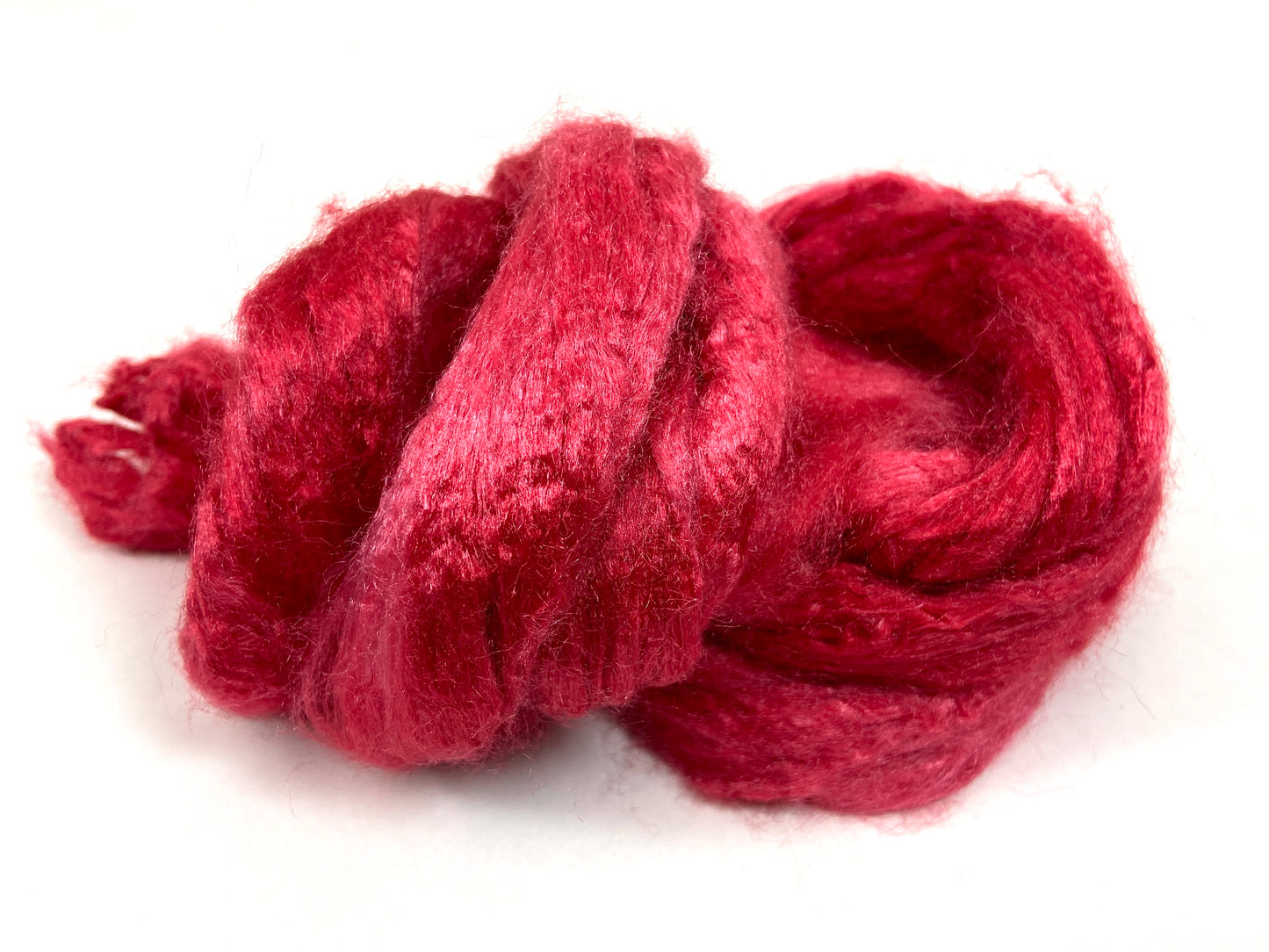 Tussah Silk - Light Red - hand dyed, nuno felting, spinning fiber, art yarn, handspinning, felting fiber, corespinning, roving, 1101-23