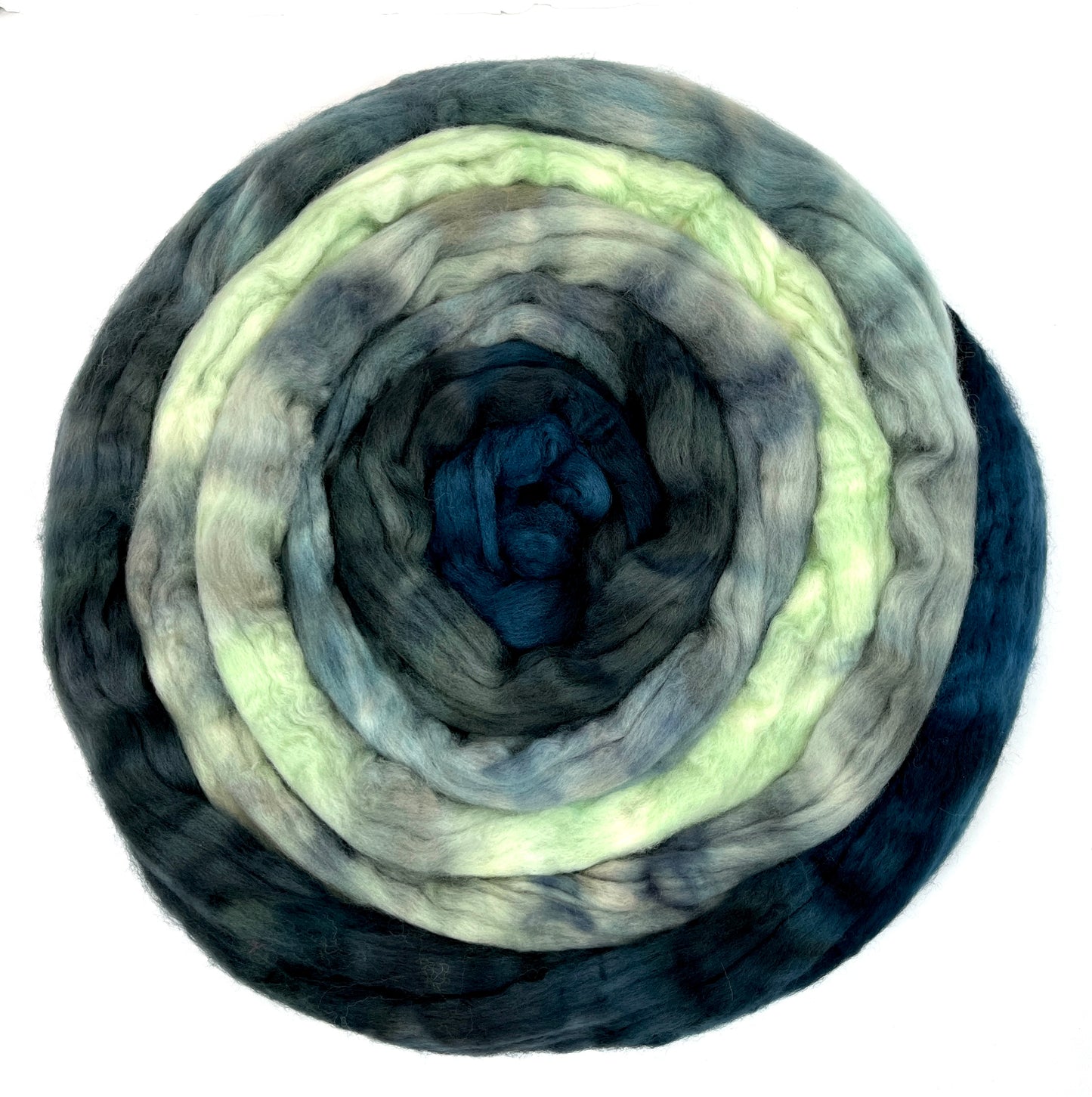 The River Styx MG - 4 oz hand painted wool combed top, roving, spinning fiber, handspinning, felting