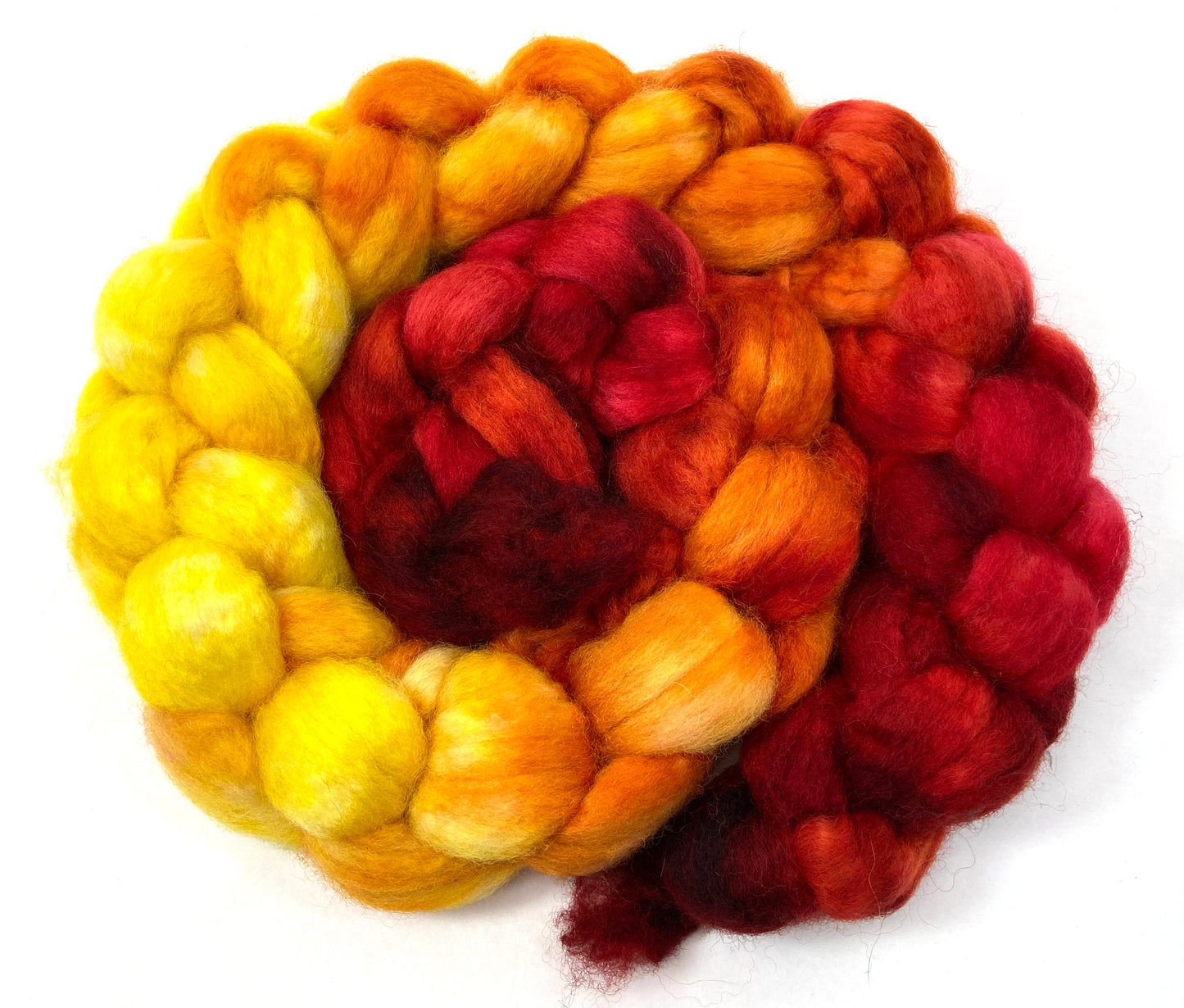 Dragon’s Breath MG - 4 oz hand painted wool combed top, roving, spinning fiber, handspinning, felting
