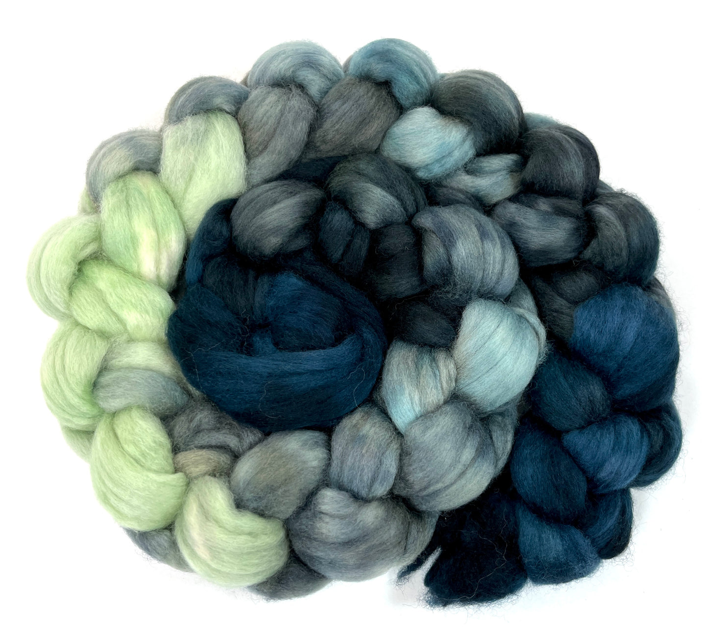 The River Styx MG - 4 oz hand painted wool combed top, roving, spinning fiber, handspinning, felting