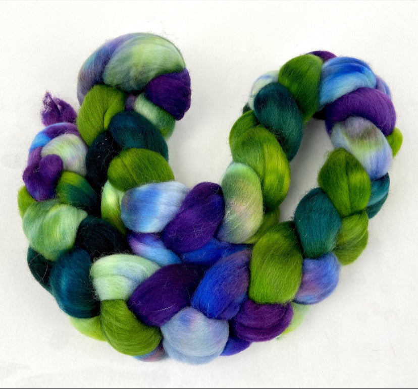 Grapevine SC - 4 oz hand painted wool combed top, roving, spinning fiber, handspinning, felting