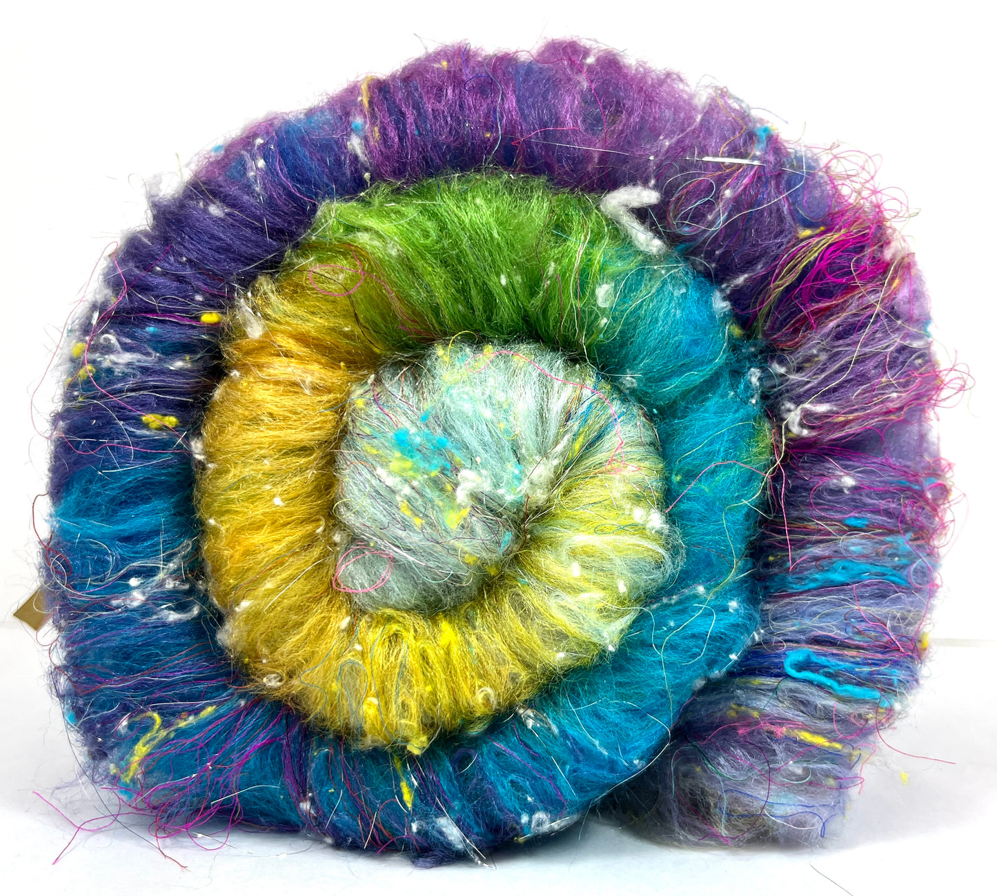 Sapphire Cove Batt 0307-02 - 2.8 oz Targhee wool, silk, noils, spinning fiber, handspinning, nuno, felting wool, weaving