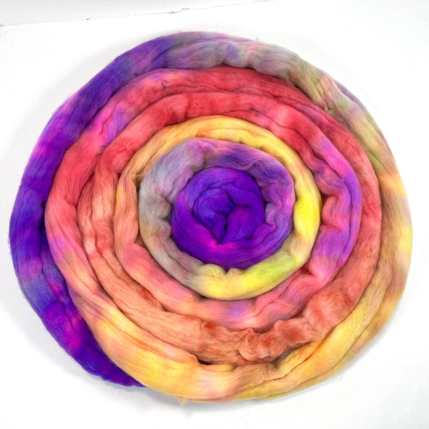 Cindy Lou MG - 4 oz hand painted wool combed top, roving, spinning fiber, handspinning, felting