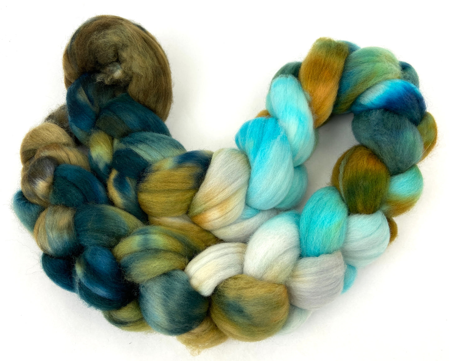 Tide Pool MG - 4 oz hand painted wool combed top, roving, spinning fiber, handspinning, felting