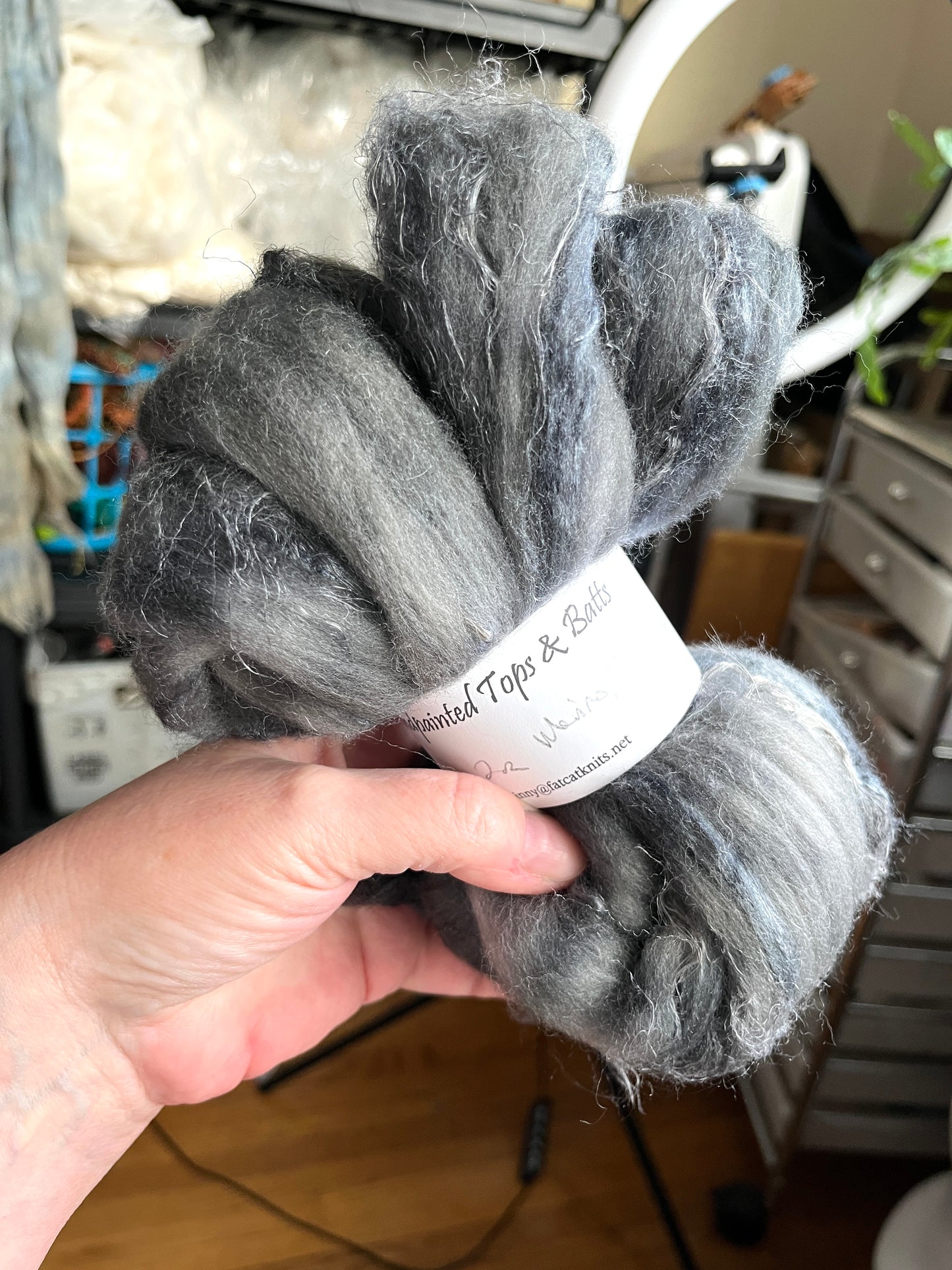 Grays Combo Pack - 6 oz- Merino wool, silk, flax combed top, roving, spinning fiber, handspinning, felting, wool, gradient kit