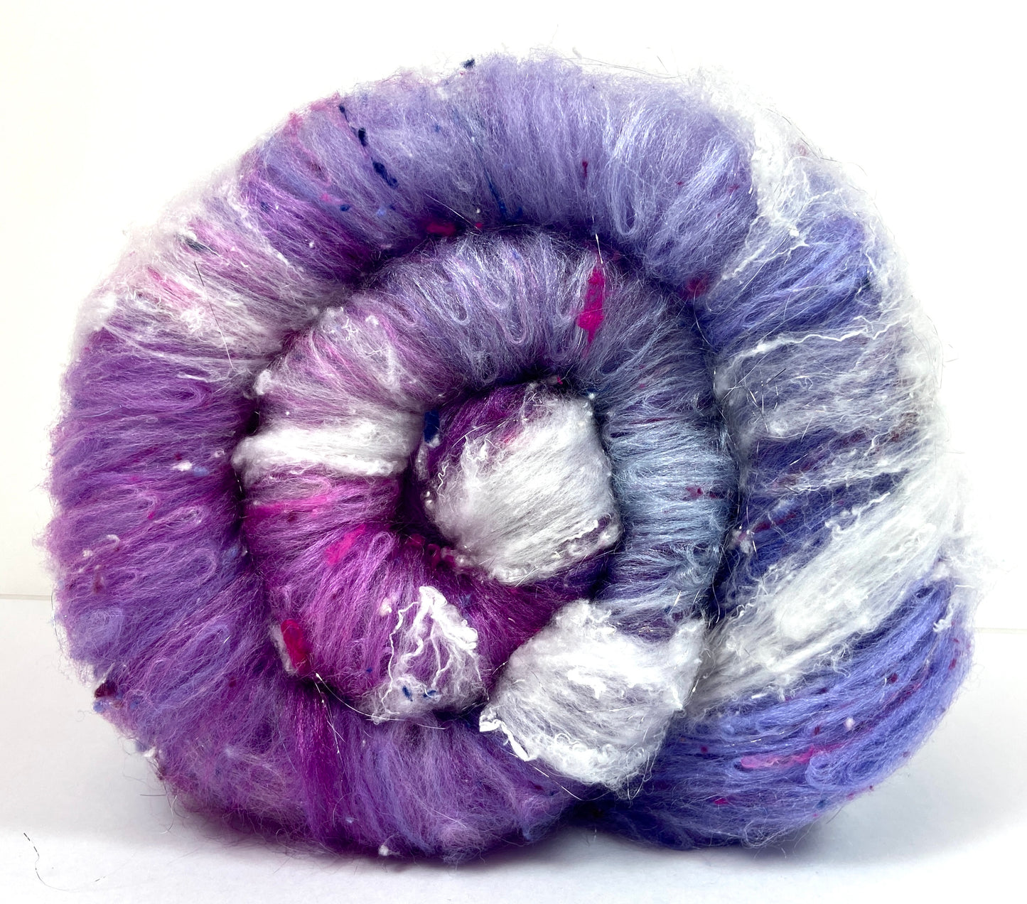 Charlotte Batt 1203-02- 2.8 oz Polwarth wool, silk, noils, spinning fiber, handspinning, nuno, felting wool, weaving