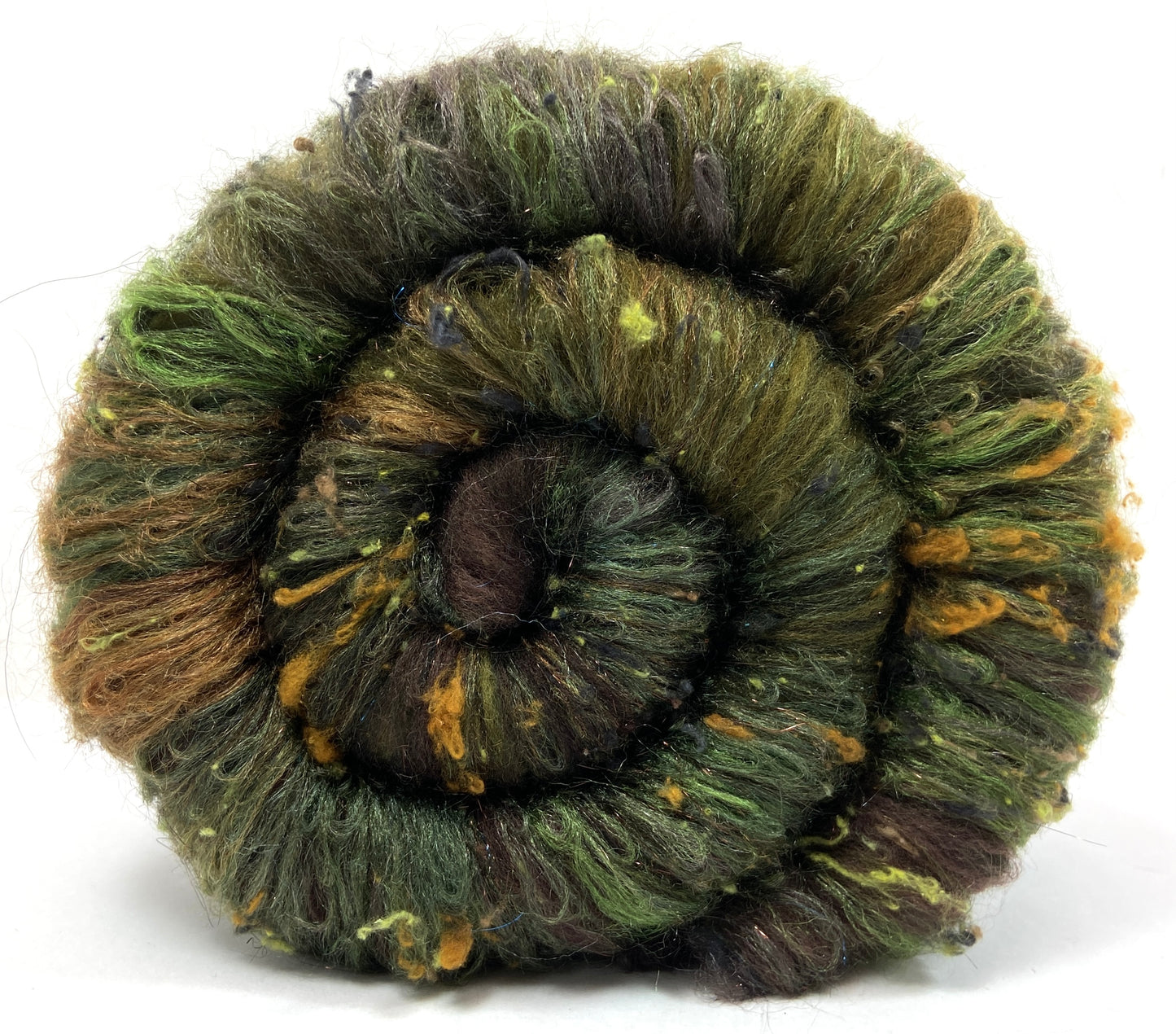 Peat Bog Batt 1012-07 - 2.9 oz Falkland Merino wool, silk, noils, spinning fiber, drumcarded, handspinning, nuno, felting wool, weaving