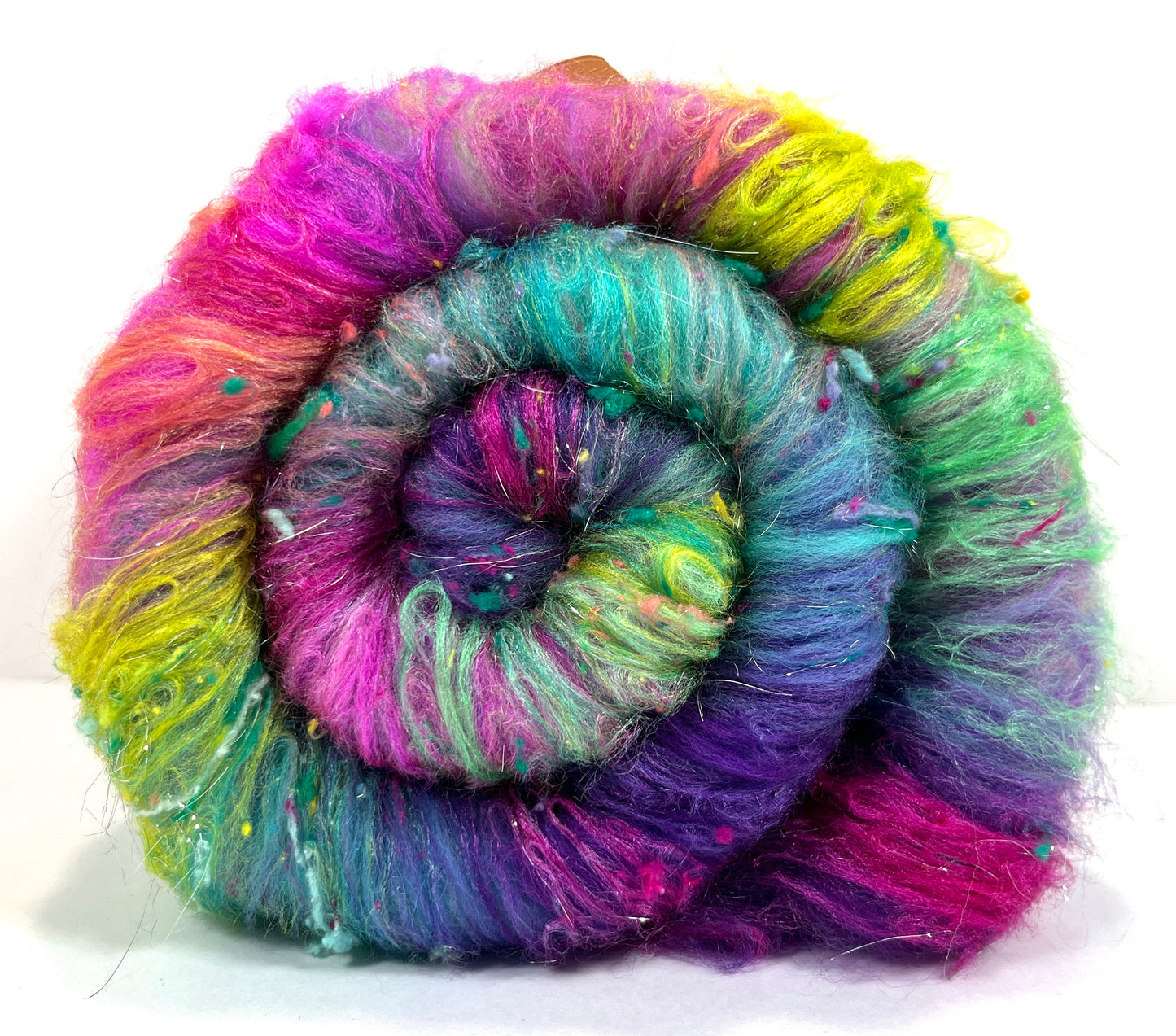 Disco Fever Repeating Colors Batt 0711-02 - 2.8 oz Polwarth wool, silk, noils, spinning fiber, handspinning, nuno, felting wool, weaving, spindle
