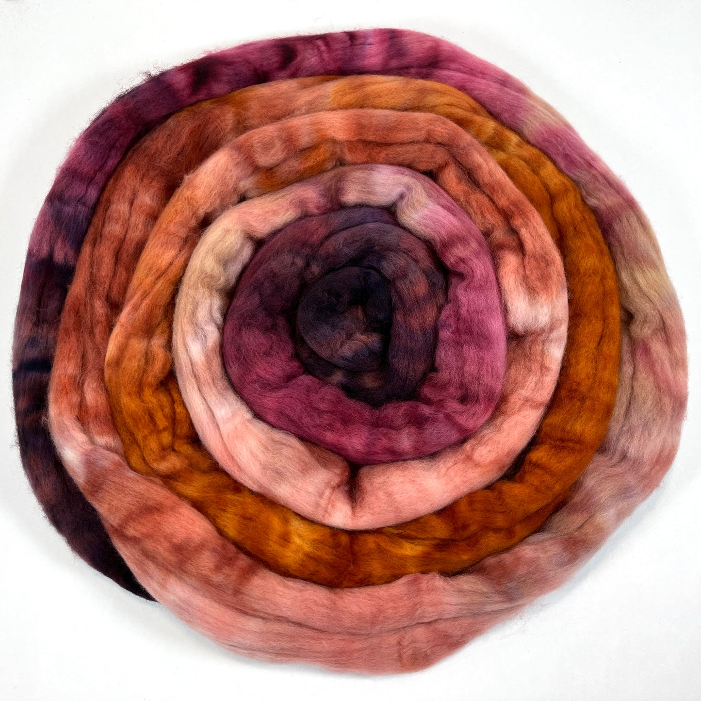 Rowena MG - 4 oz hand painted wool combed top, roving, spinning fiber, handspinning, felting