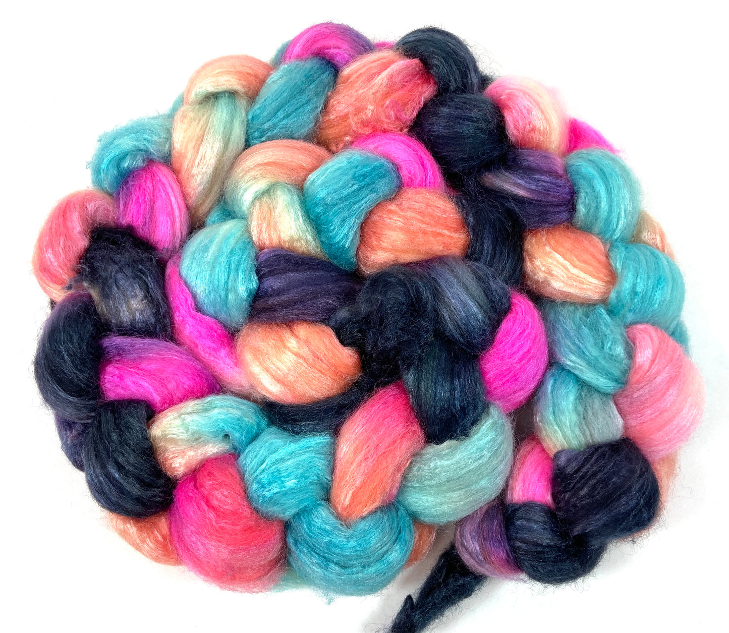 Flamingo SC 4 oz 60/40 Polwarth/silk combed top, roving, spinning fiber, handspinning, felting, needle felting, weaving supplies, wool
