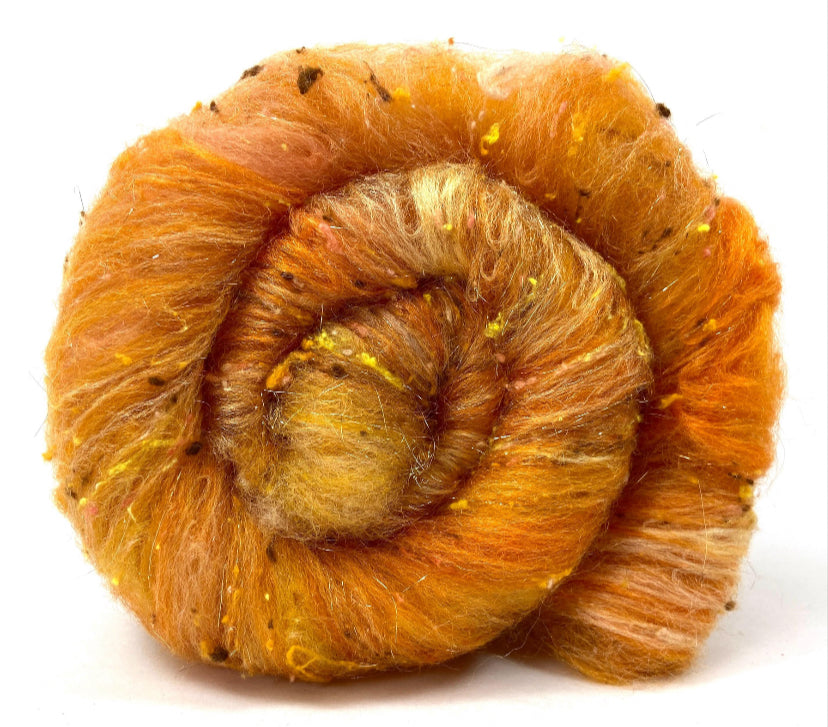 SALE Goldenberry Batt 0710-07 - 2.5 oz BFL wool, silk, noils, spinning fiber, handspinning, nuno, felting wool, weaving