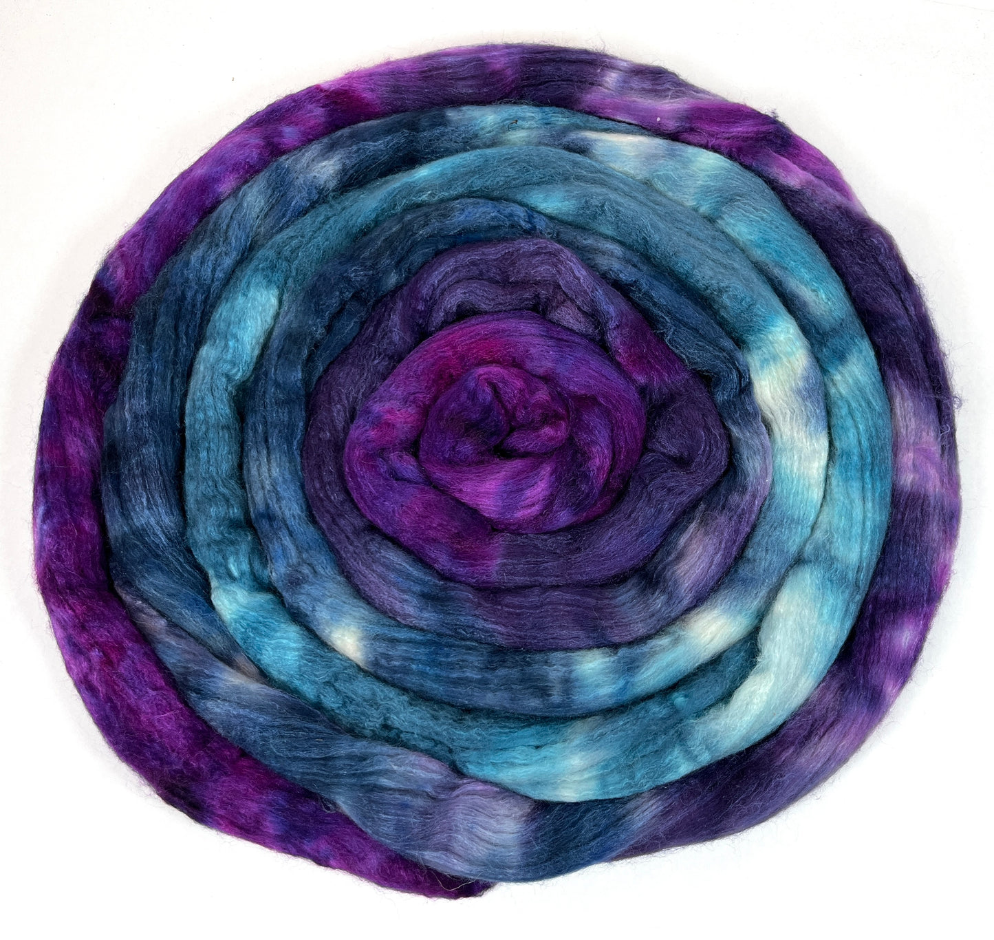 Nightberry - 4 oz 85/15 Polwarth wool/tussah silk combed top, roving, spinning fiber, handspinning, felting, needle felting, weaving supplies