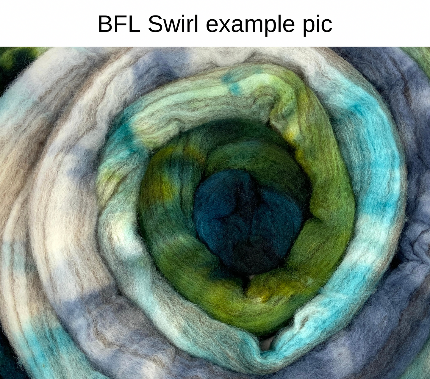 Cool River MG - 4 oz hand painted wool combed top, roving, spinning fiber, handspinning, felting