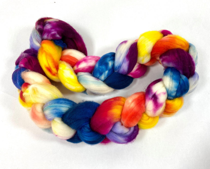 Big Sky Sunset SC - 4 oz 18.5 micron superwash Merino wool combed top, roving, spinning fiber, handspinning, baby yarn