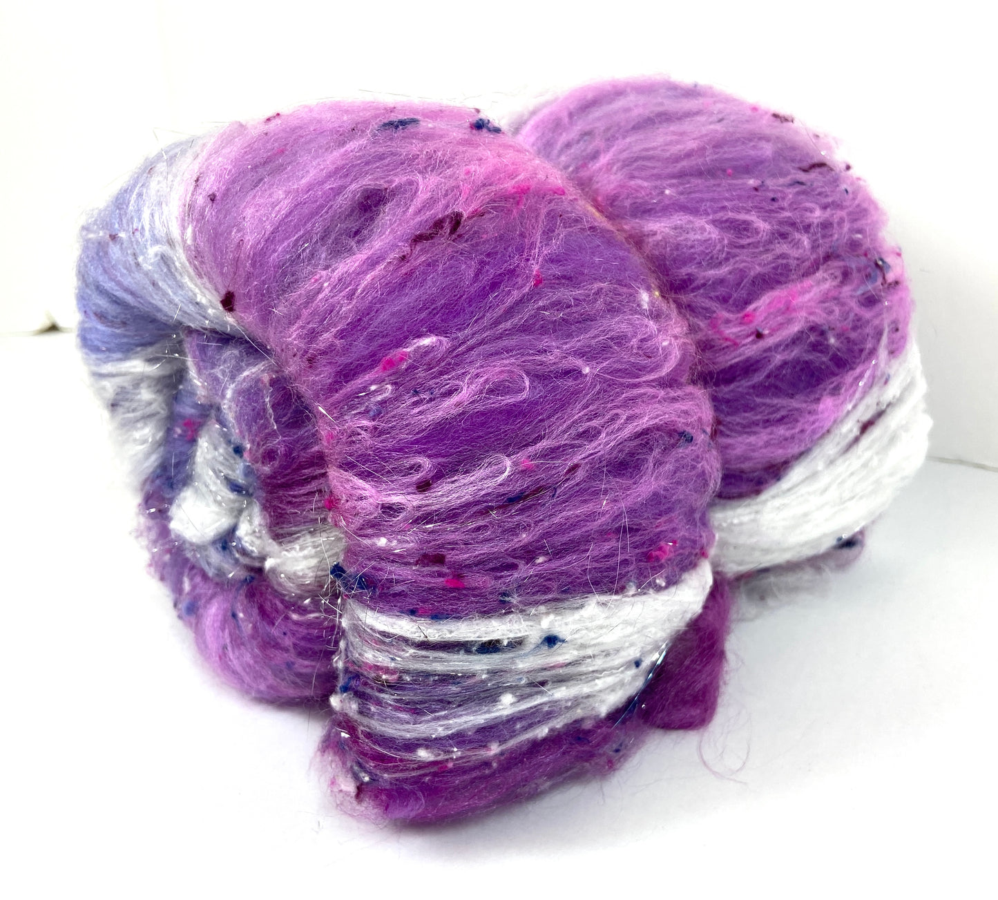 Charlotte Batt 1203-03- 2.9 oz Polwarth wool, silk, noils, spinning fiber, handspinning, nuno, felting wool, weaving